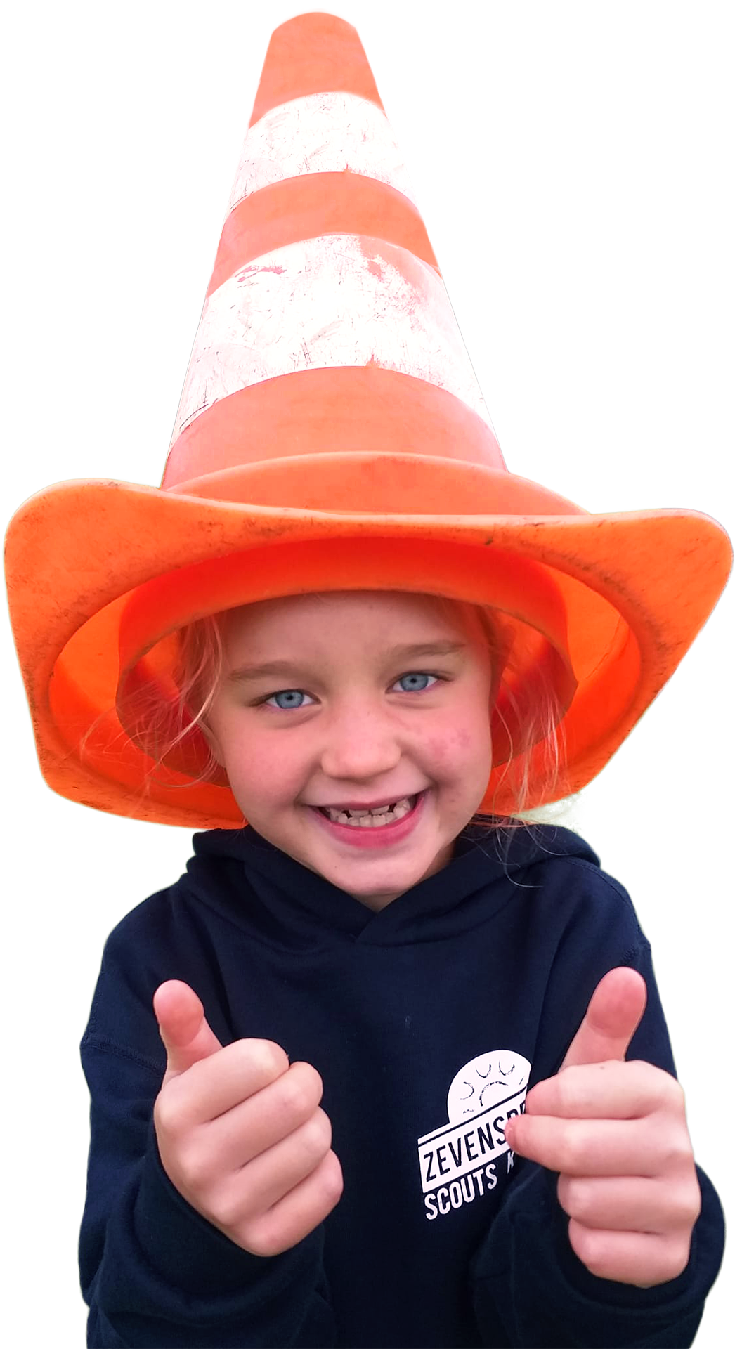 Kapoen met kegel op het hoofd